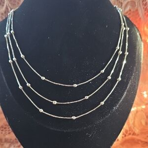 ILARIA Vintage Chic Silver Multi-Layer Necklace